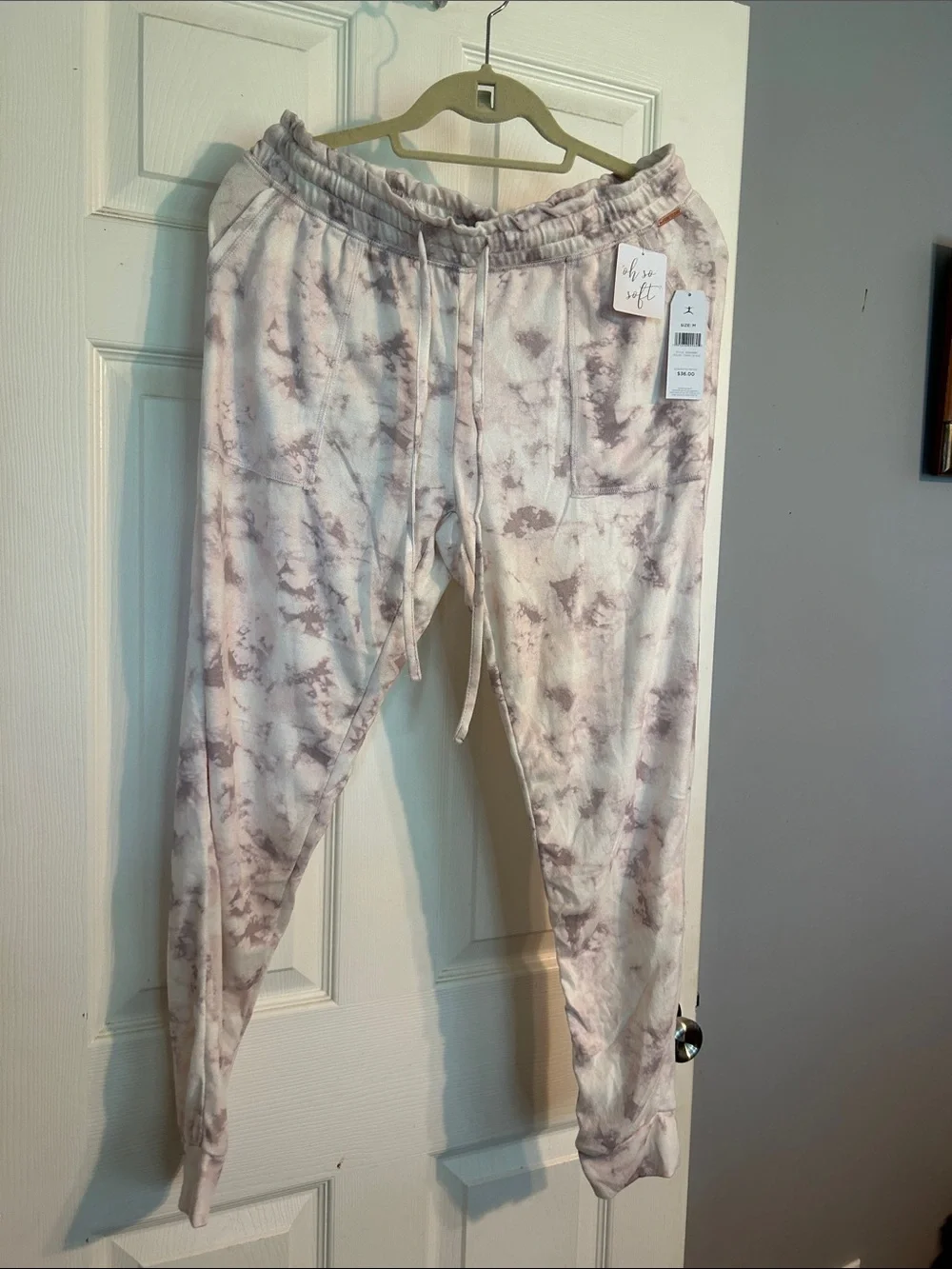 Danskin Tie-Dye Jogger Pants in Light Pink and Mauve